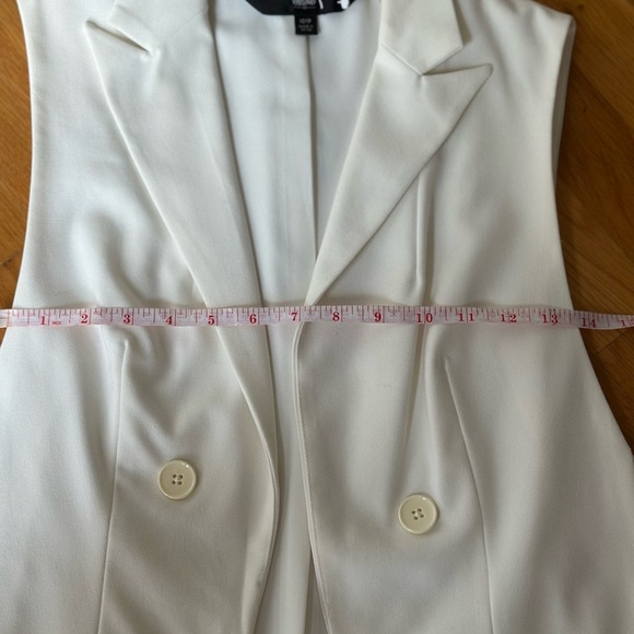 Mossimo Women’s Double Breasted Long Vest Black & Cream Size XS Oversized - Picture 9 of 10